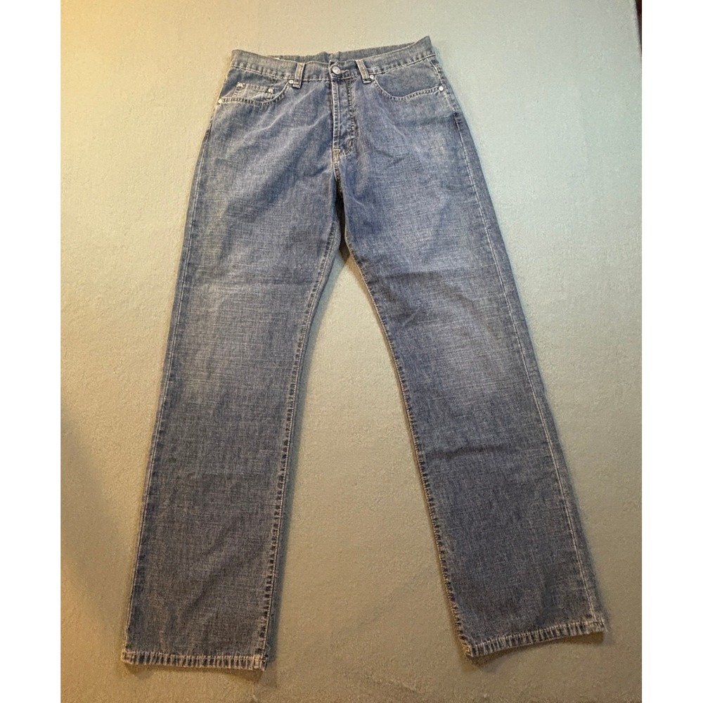 VTG Lacoste Jeans Mens 32x32 Blue Button Fly Straight Leg Denim France 40 Y2K